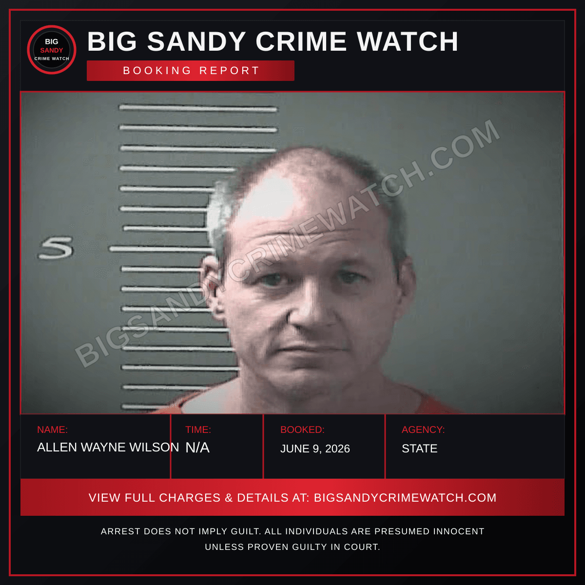 ALLEN WAYNE WILSON booking report card