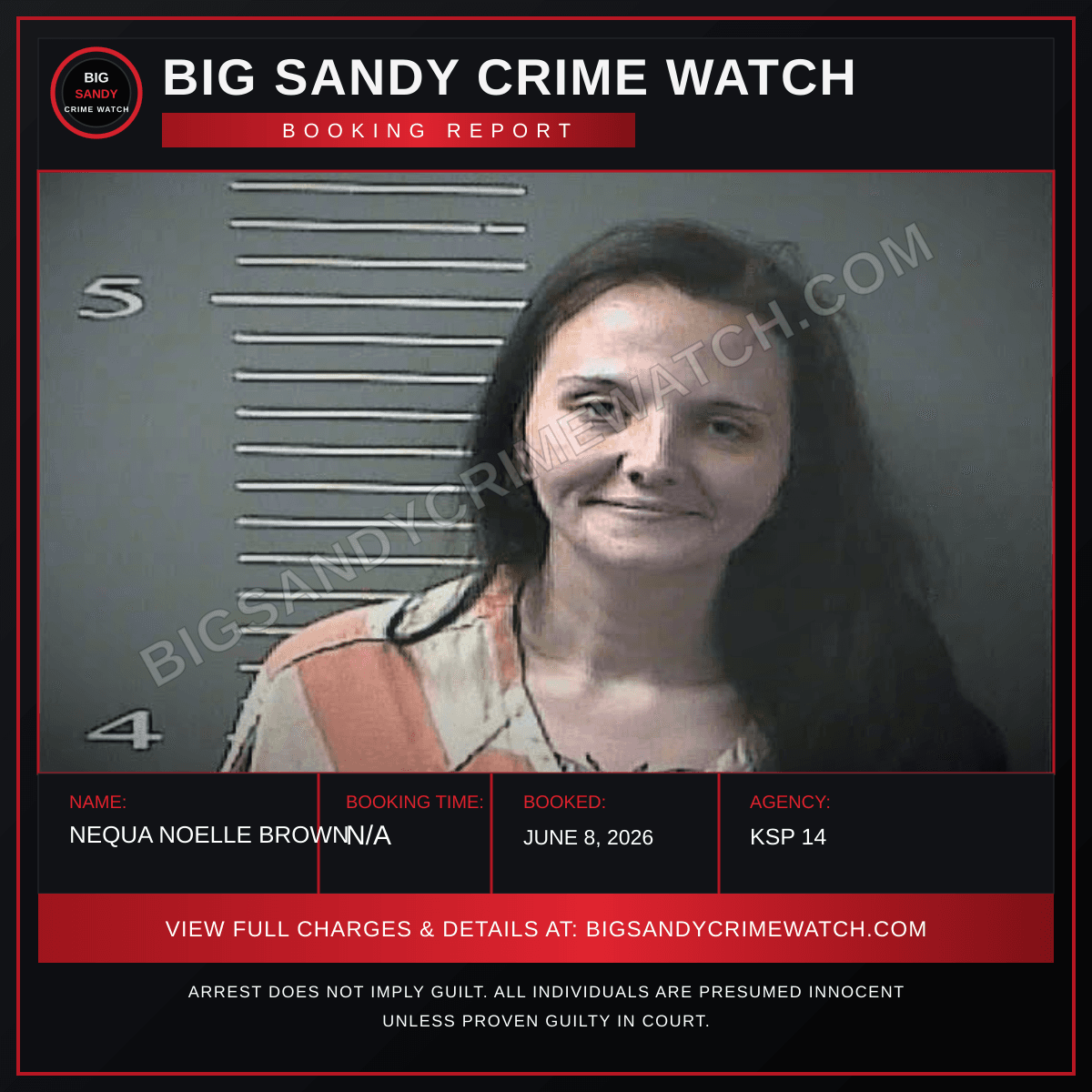 NEQUA NOELLE BROWN booking report card