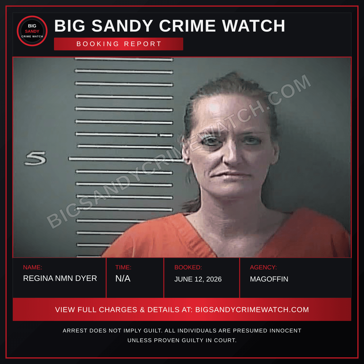 REGINA NMN DYER booking report card