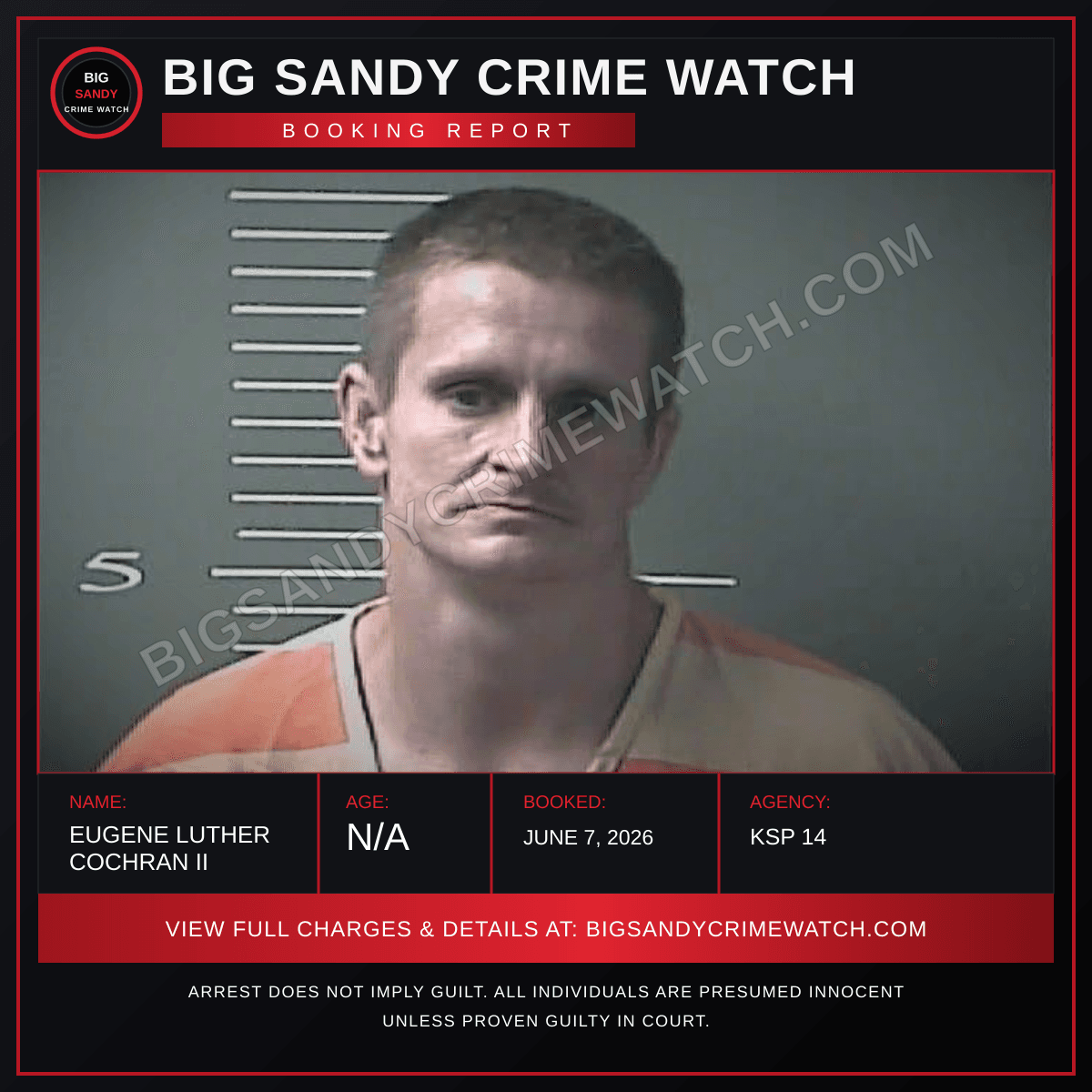 EUGENE LUTHER COCHRAN II booking report card