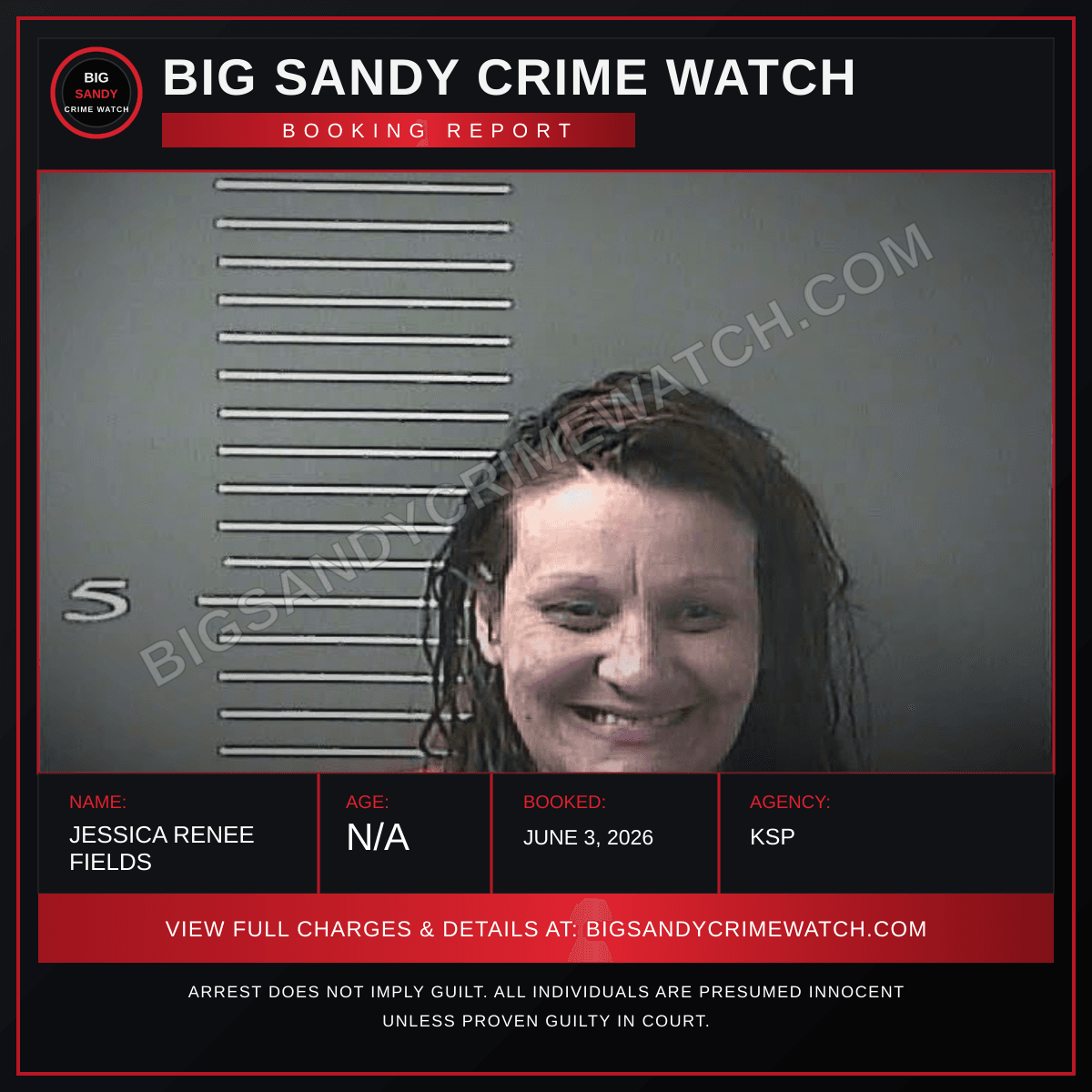 JESSICA RENEE FIELDS booking report card