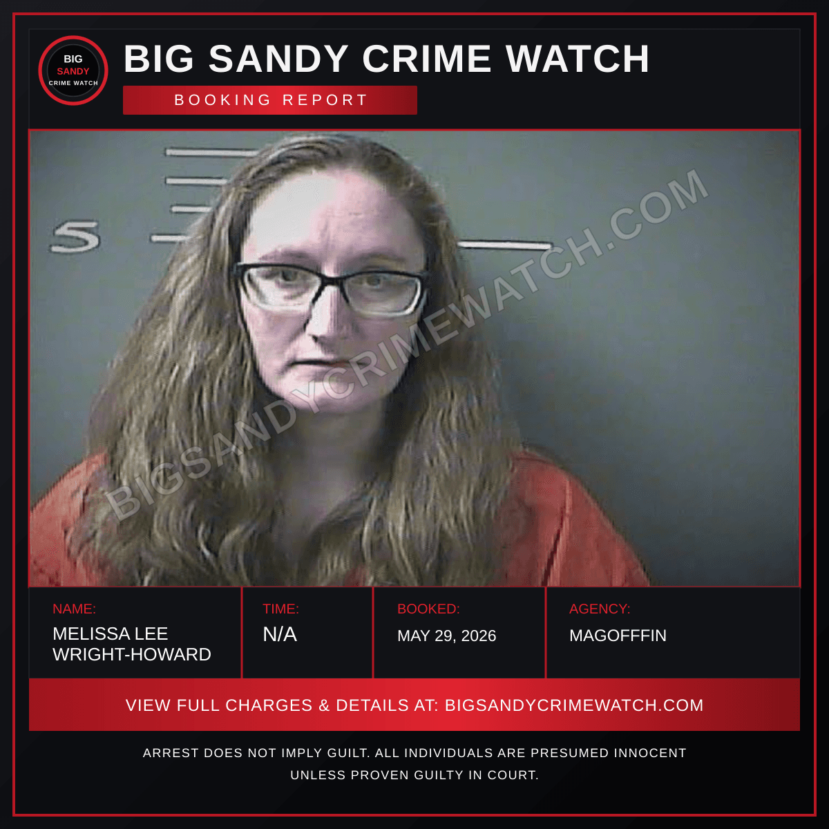 MELISSA LEE WRIGHT-HOWARD booking report card