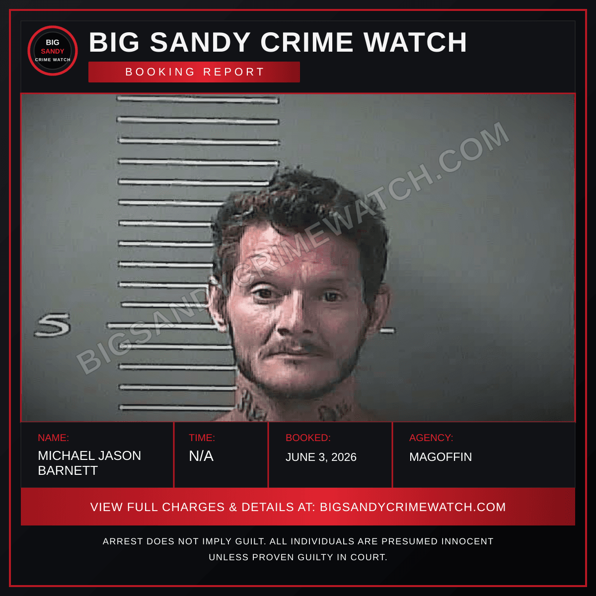 MICHAEL JASON BARNETT booking report card