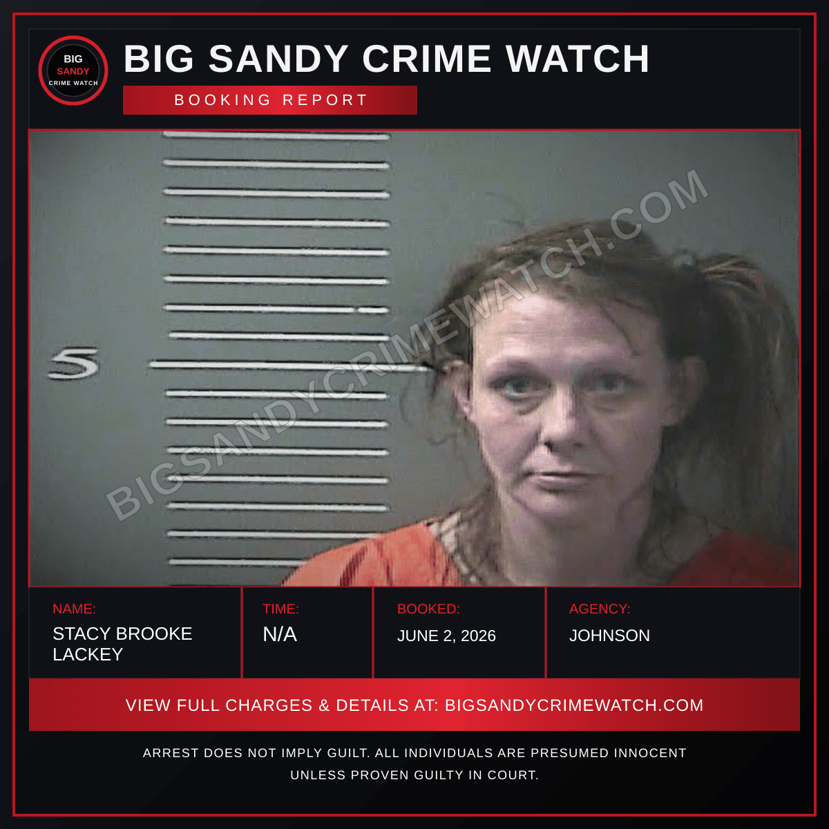 STACY BROOKE LACKEY booking report card