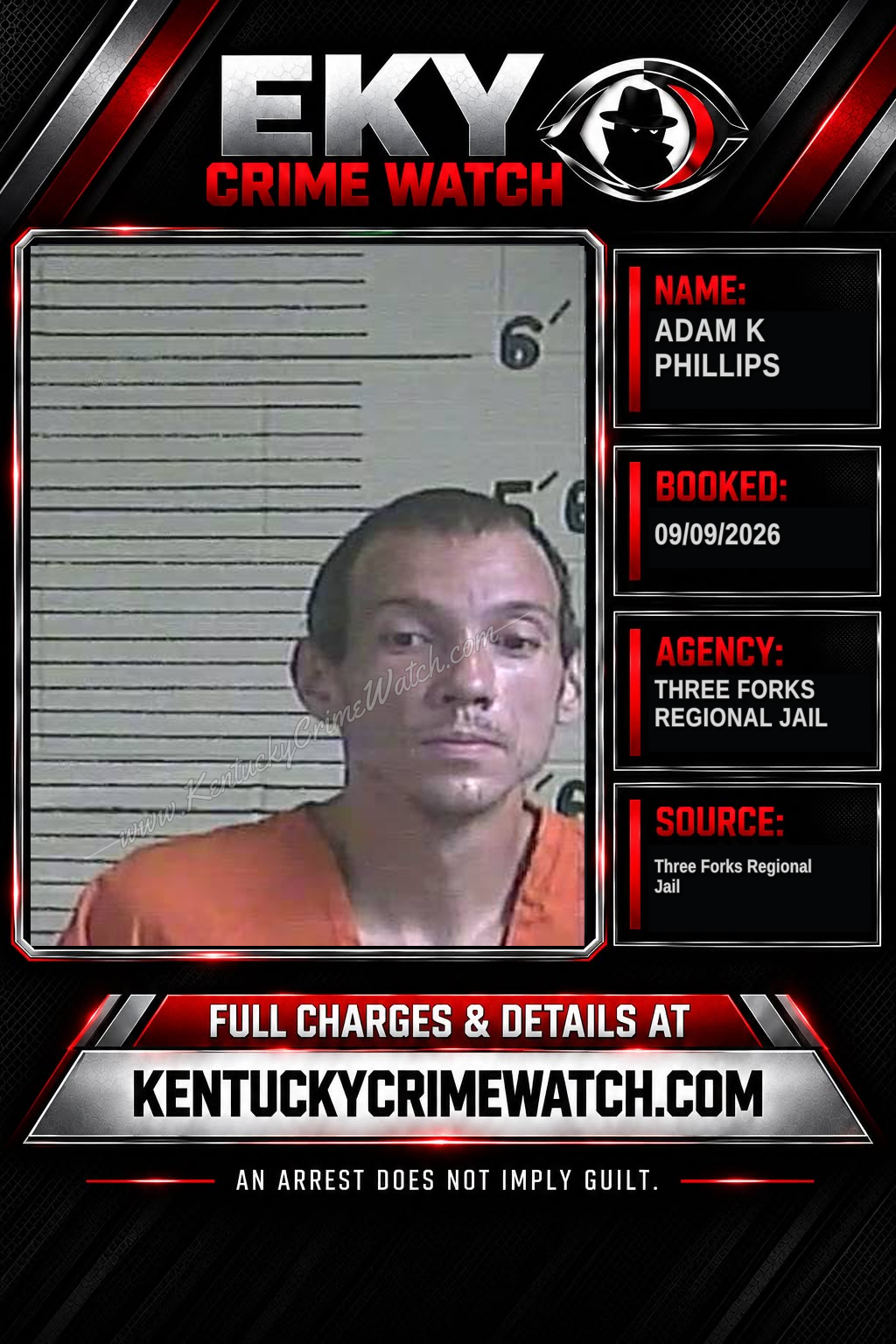 Adam K Phillips booking image