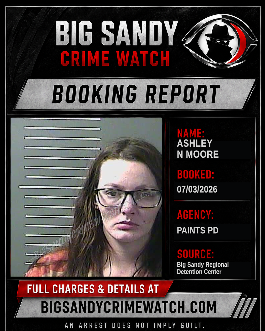 ASHLEY N MOORE booking report card