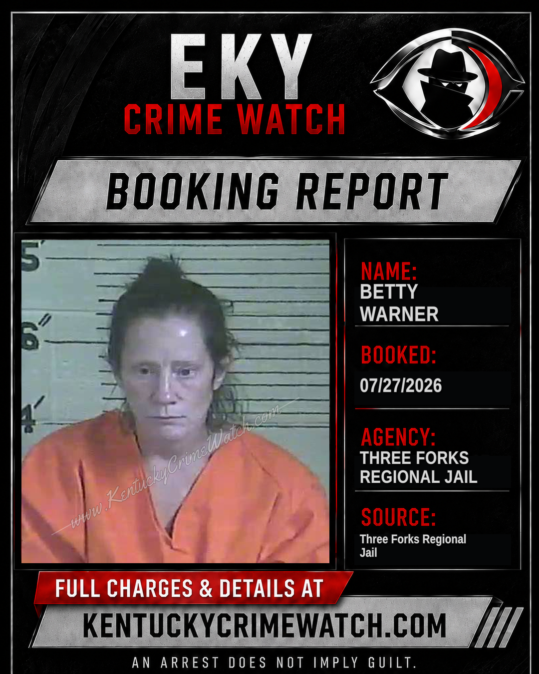 Betty Warner booking image
