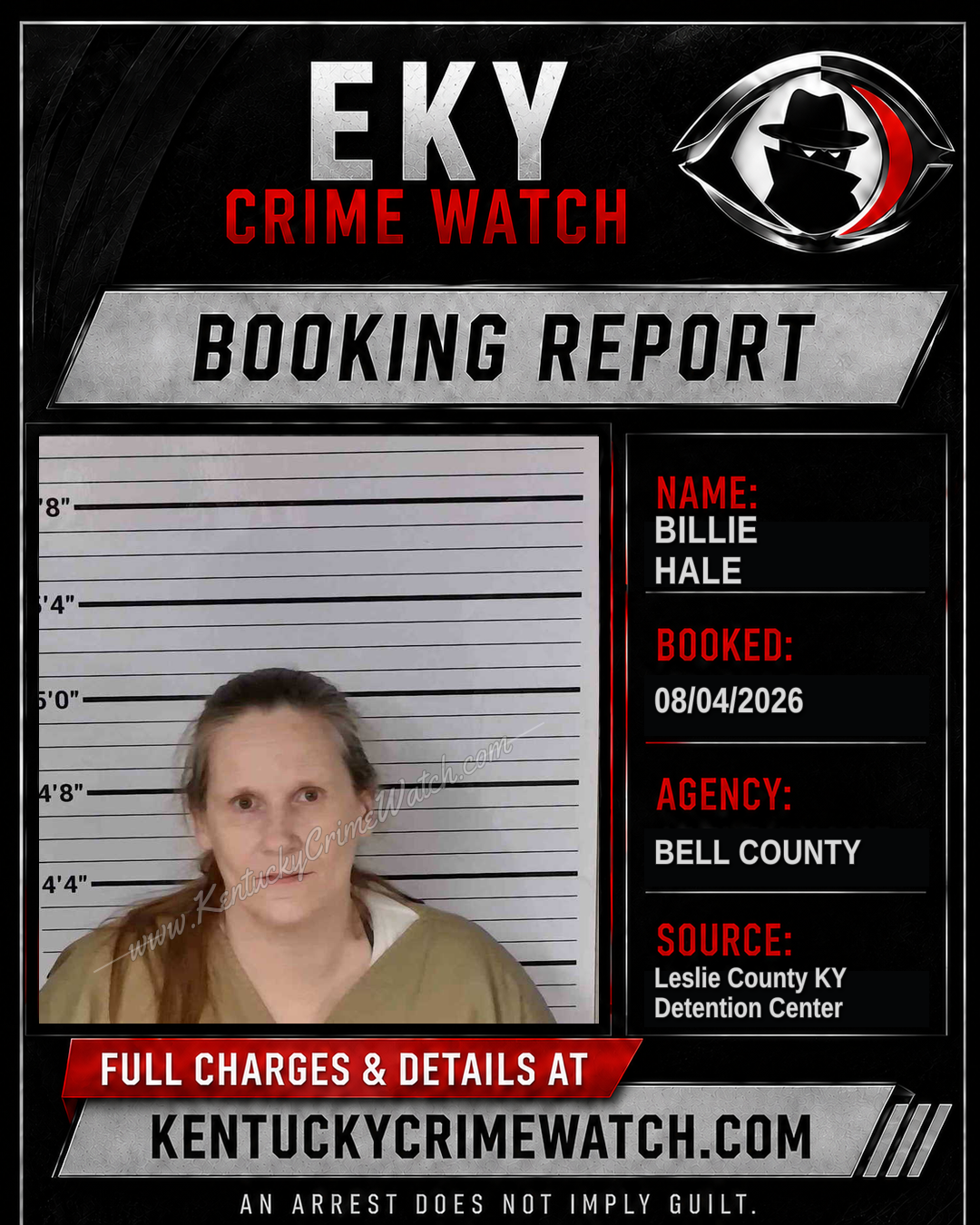 BILLIE HALE booking image