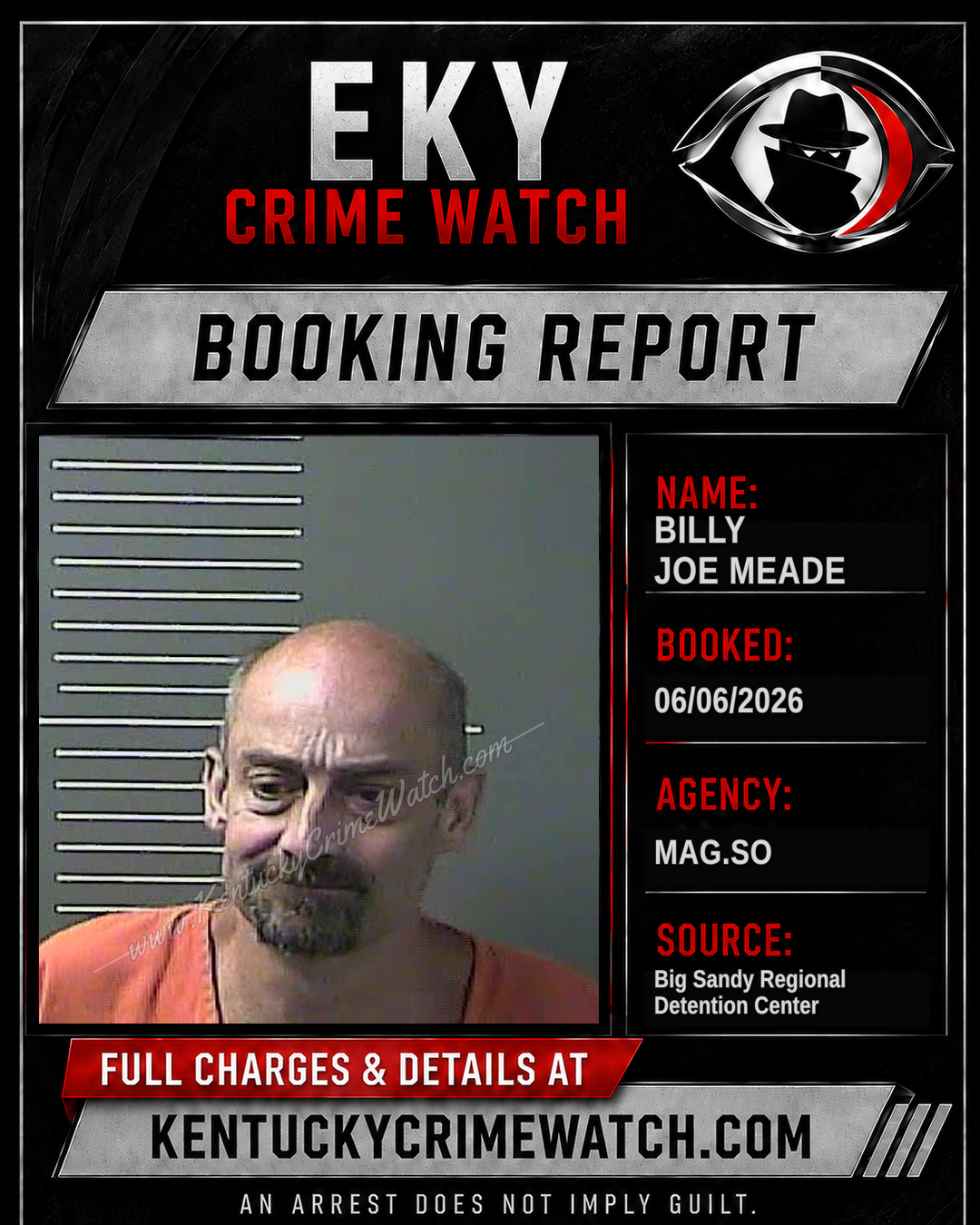 BILLY Joe MEADE booking report card
