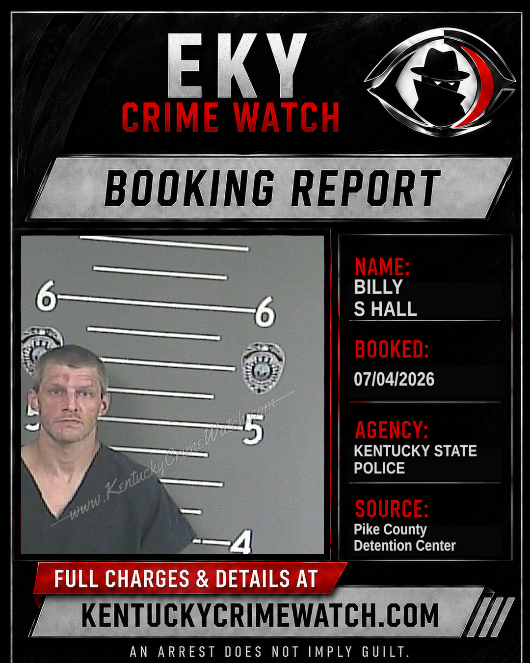 BILLY S HALL booking image