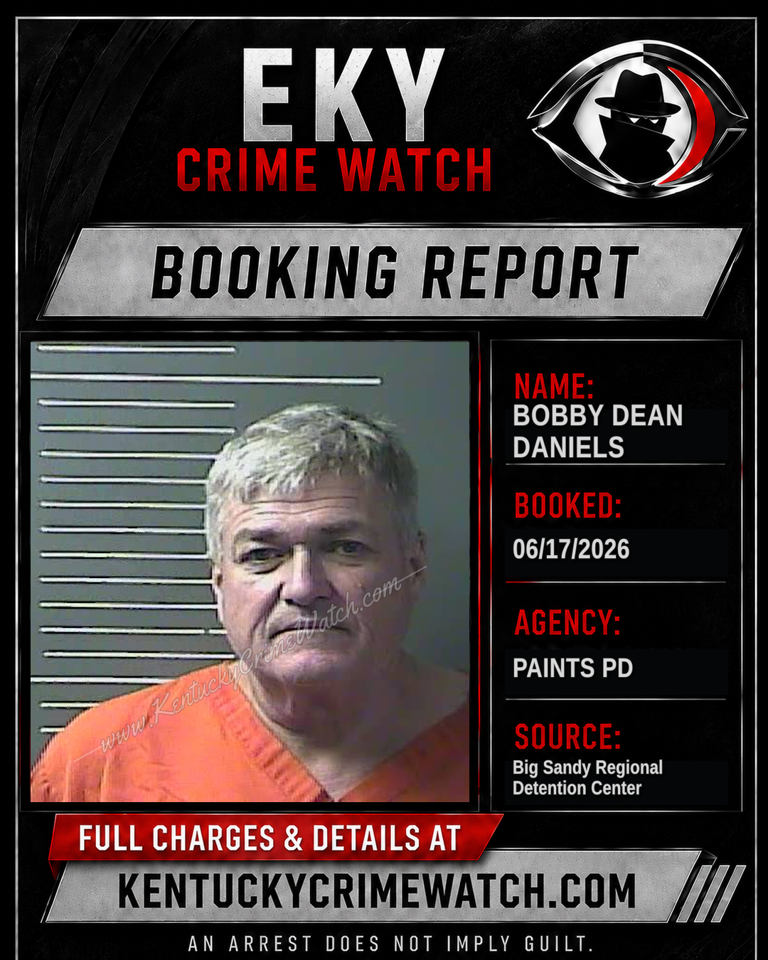 BOBBY DEAN DANIELS booking image