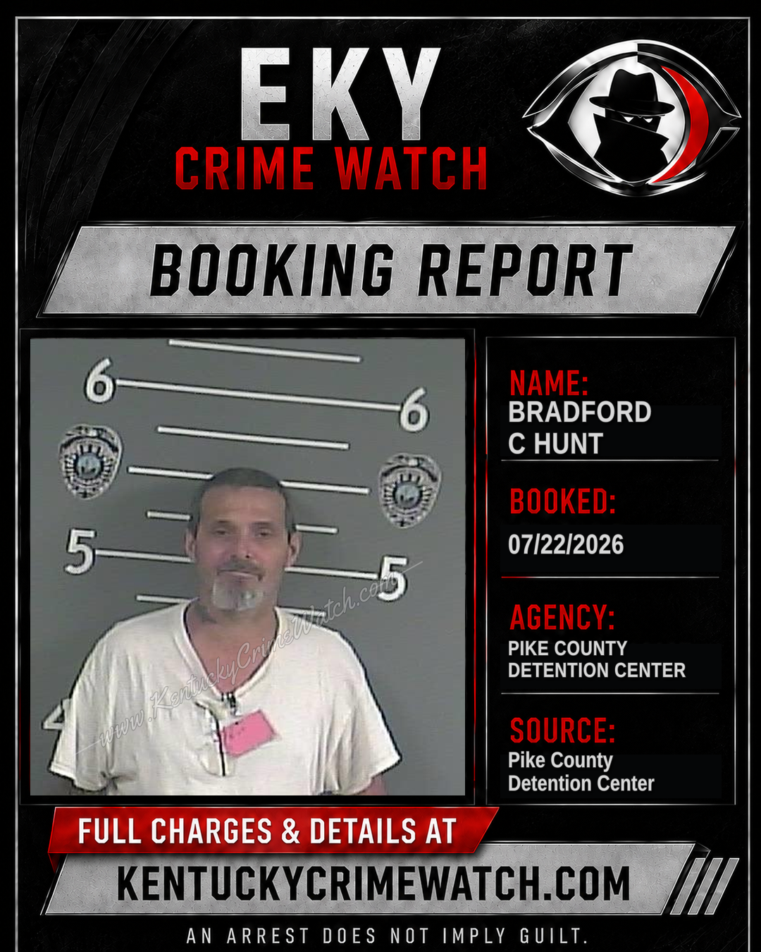 BRADFORD C HUNT booking image