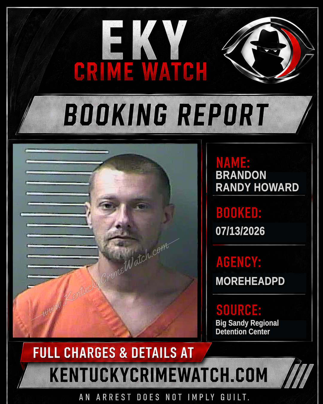 BRANDON RANDY HOWARD booking report card