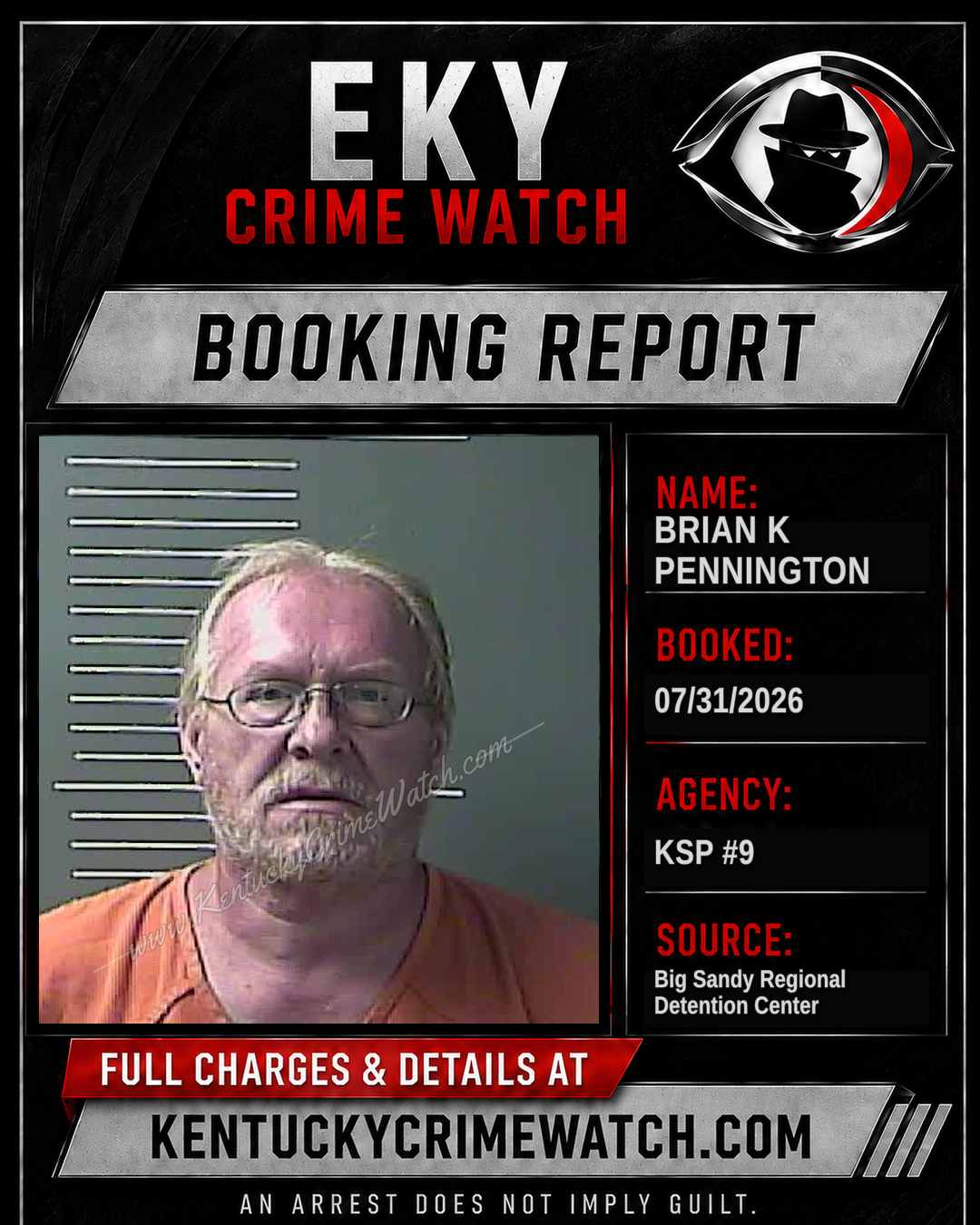 BRIAN K PENNINGTON booking image
