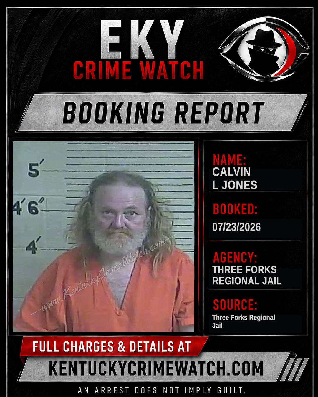 Calvin L Jones booking report card