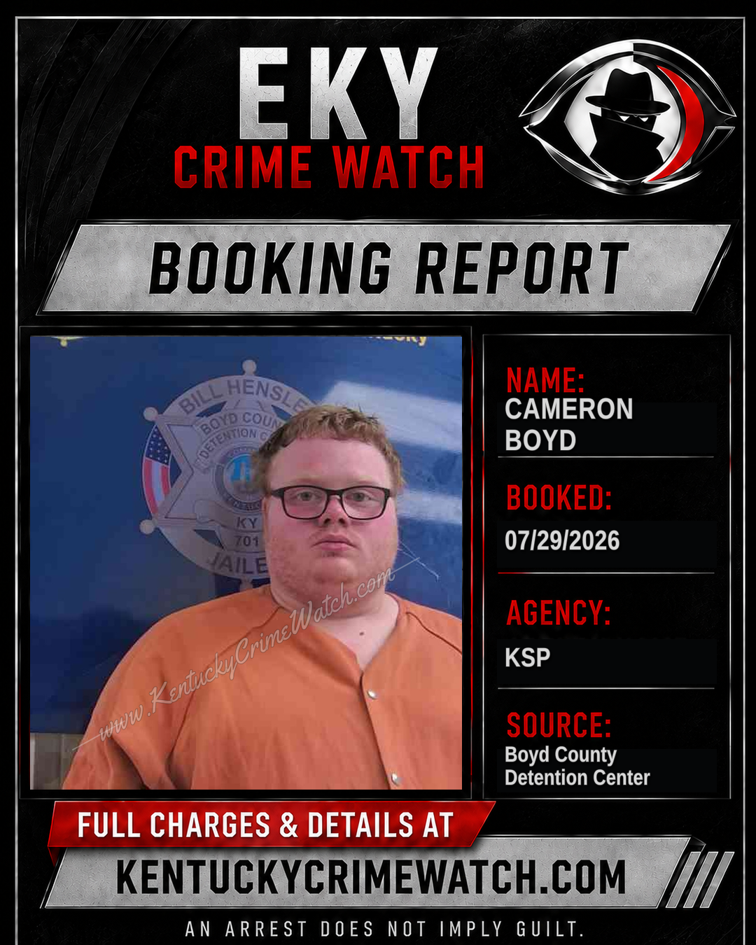 CAMERON BOYD booking image