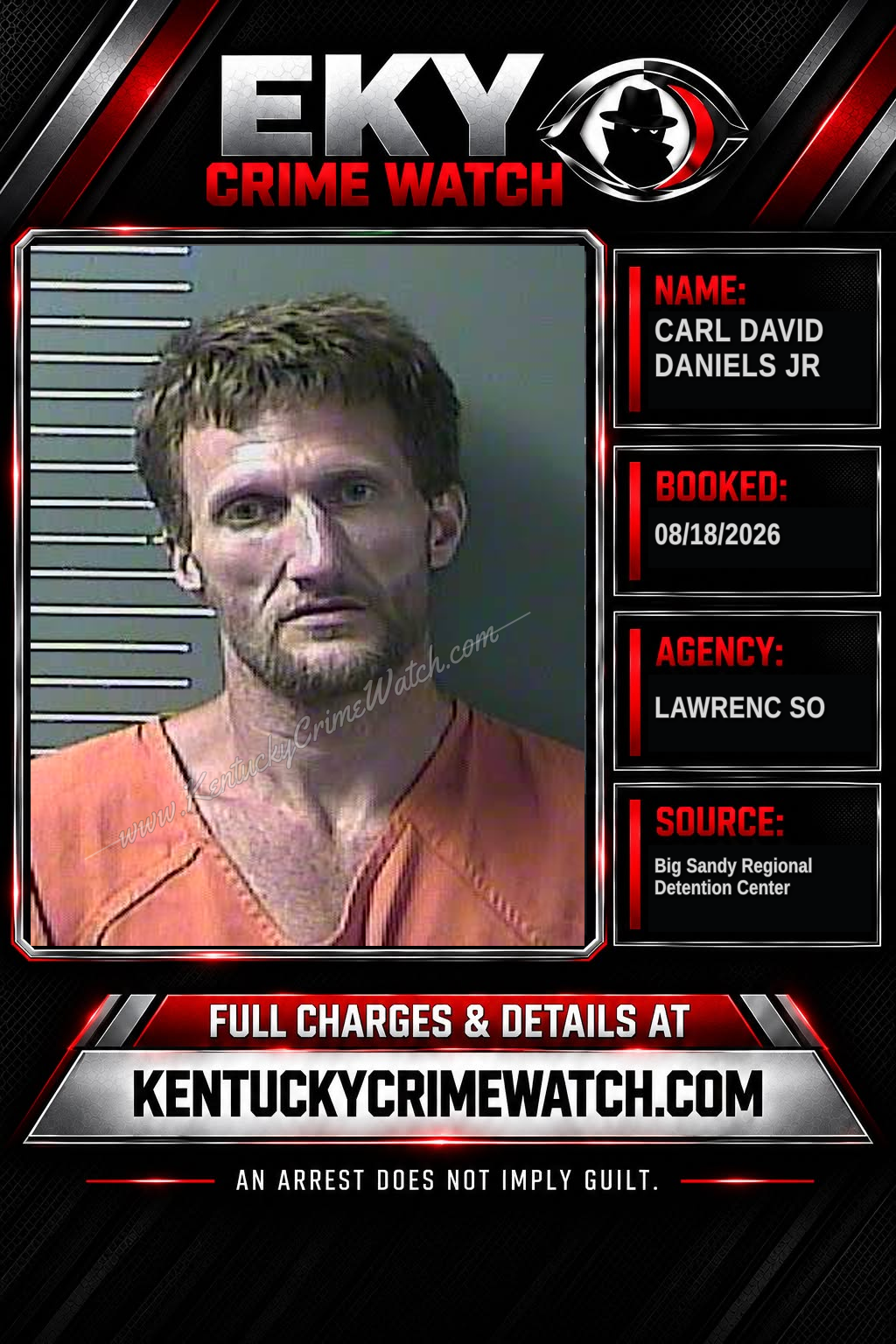 CARL DAVID DANIELS JR booking image