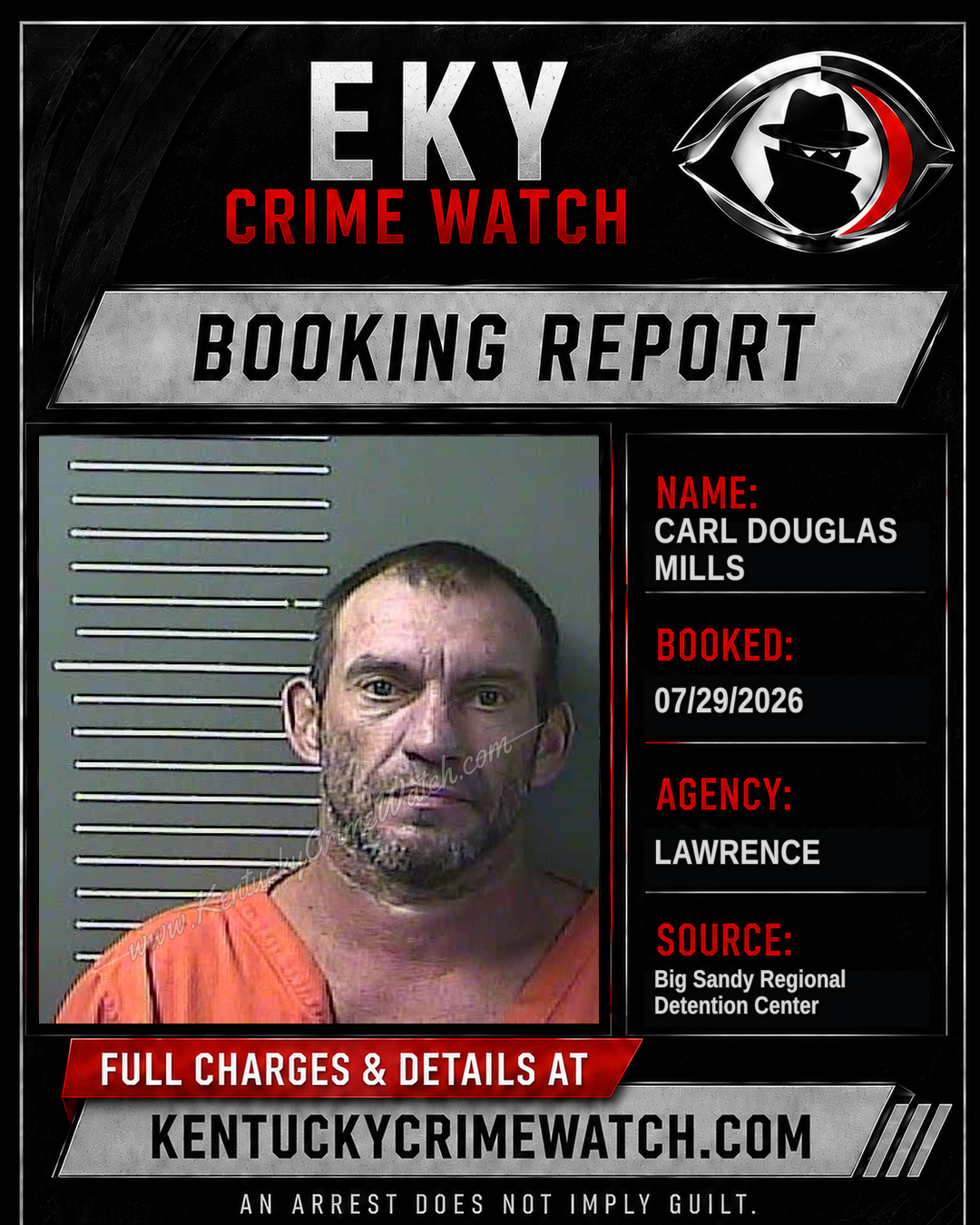 CARL DOUGLAS MILLS booking image