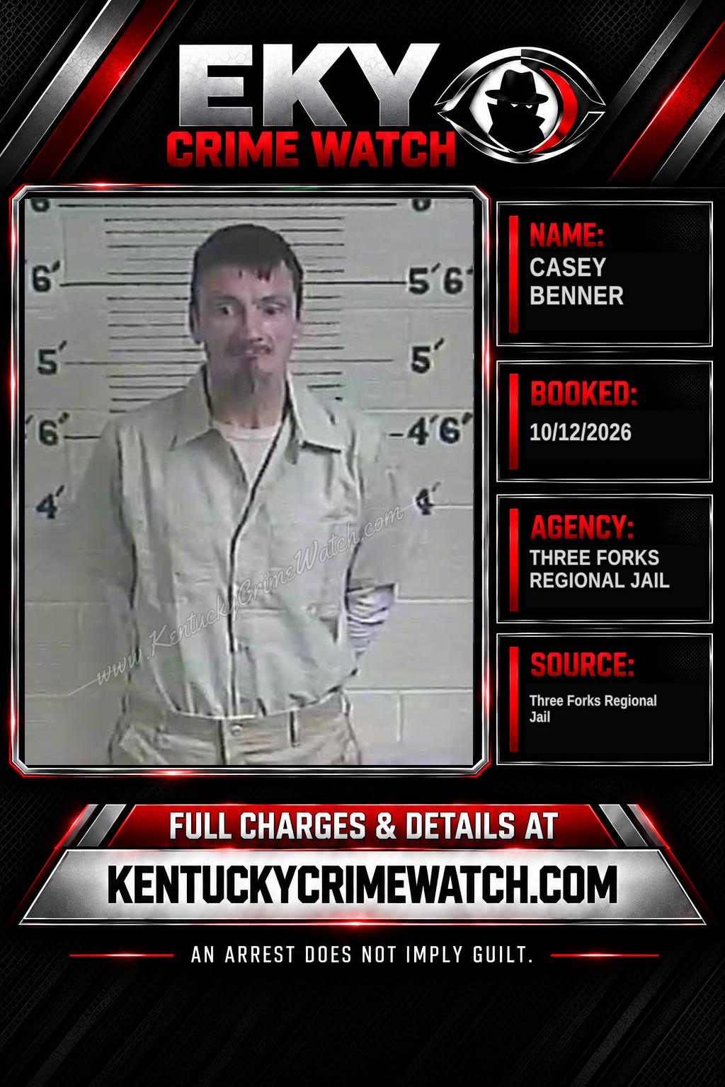 Casey Benner booking image