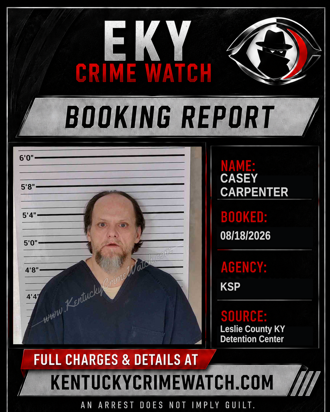 CASEY CARPENTER booking report card