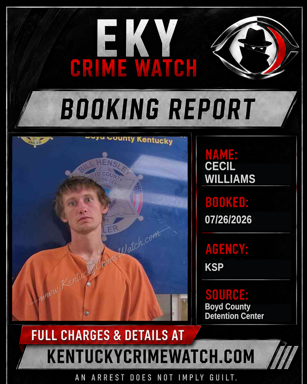 CECIL WILLIAMS booking image