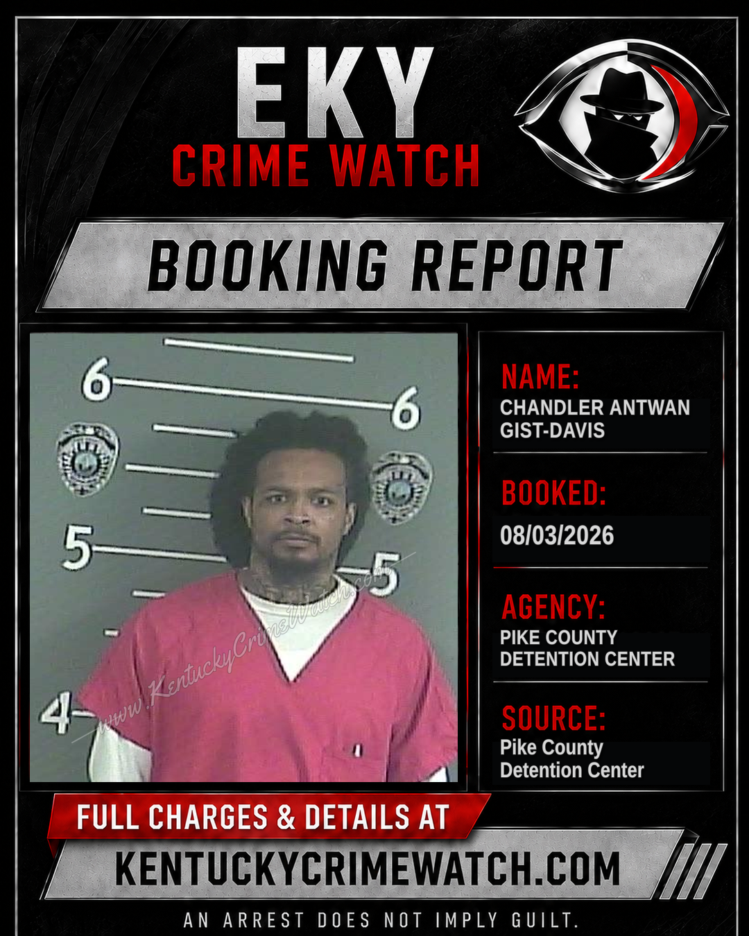 CHANDLER ANTWAN GIST-DAVIS booking report card