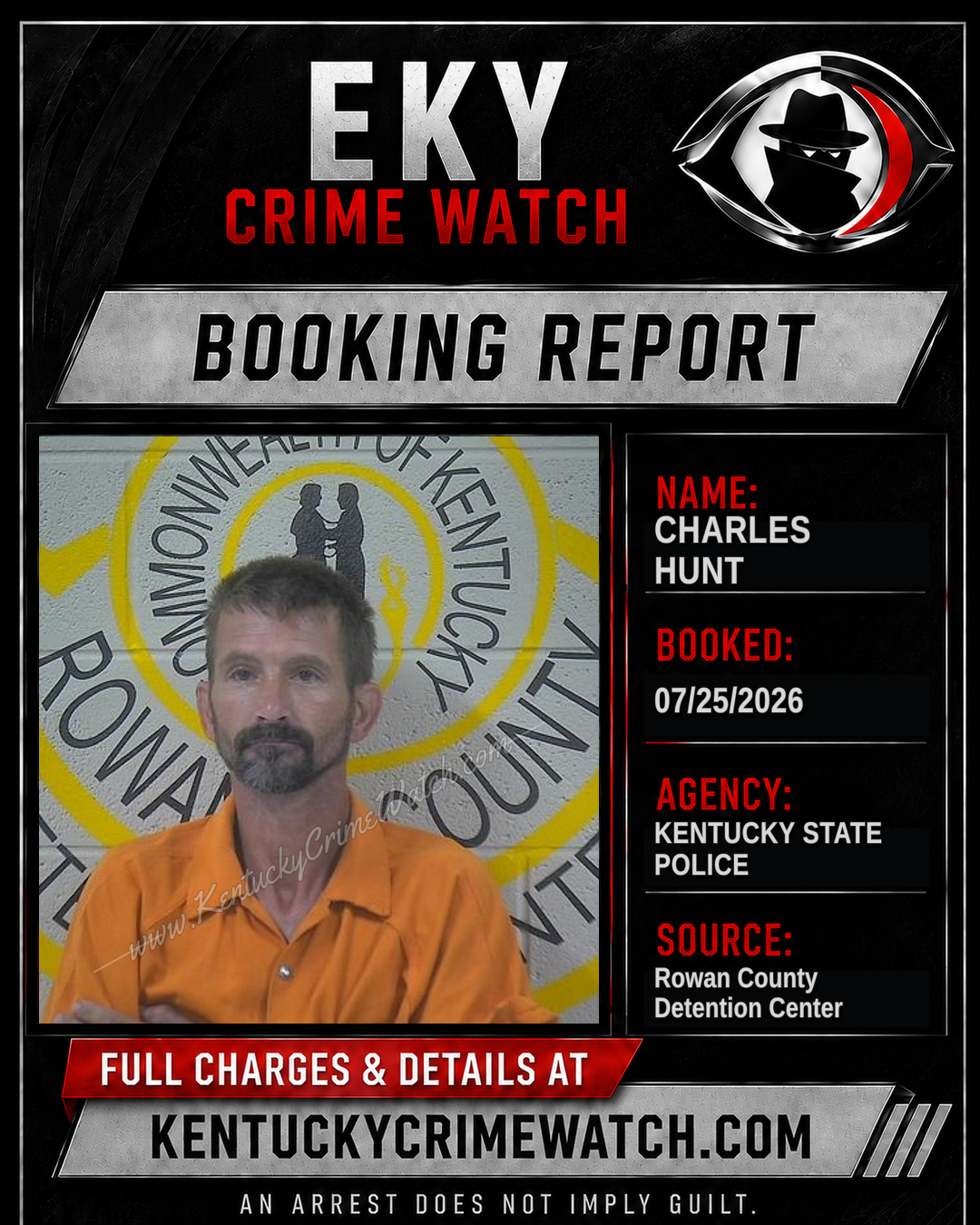 CHARLES HUNT booking image