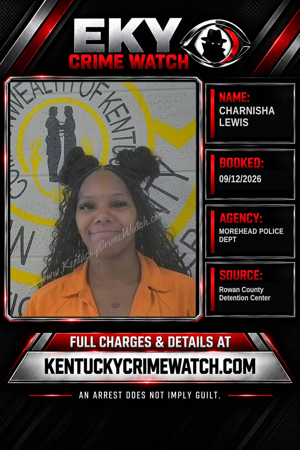 CHARNISHA LEWIS booking report card