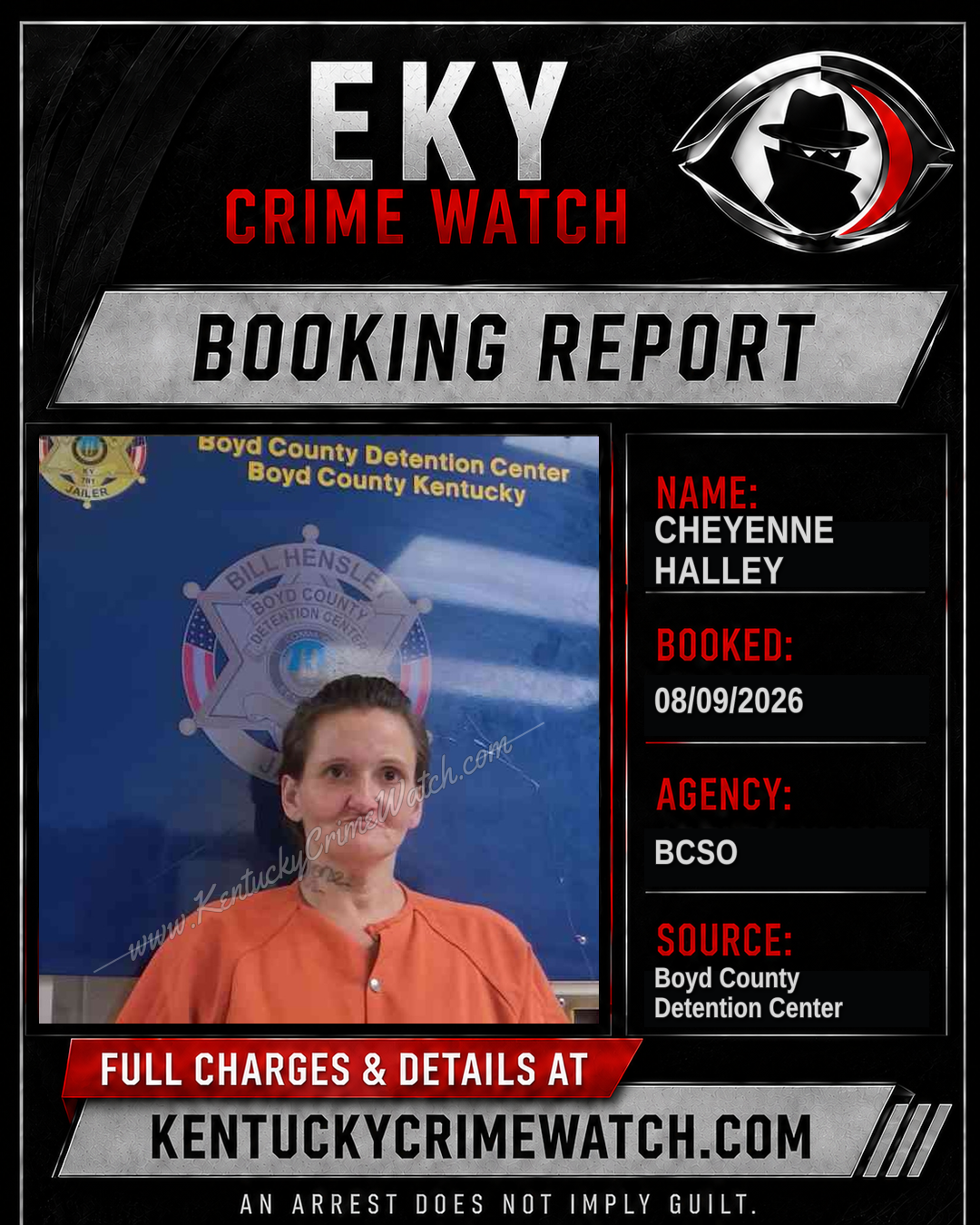 CHEYENNE HALLEY booking image