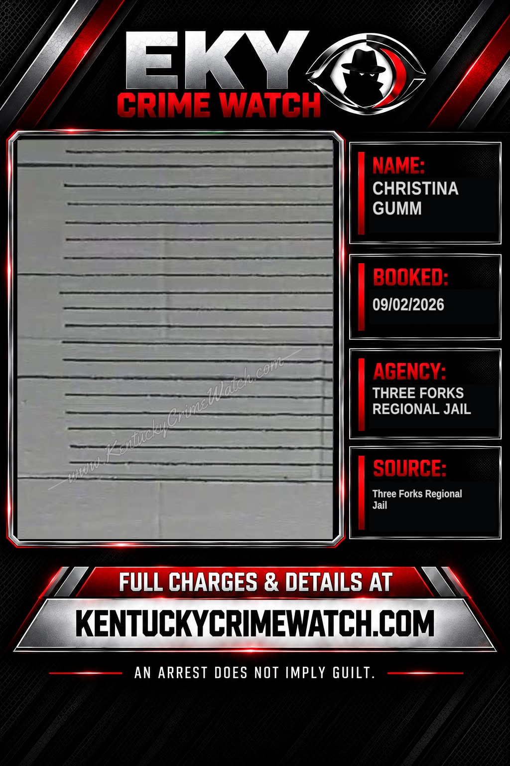 Christina Gumm booking report card