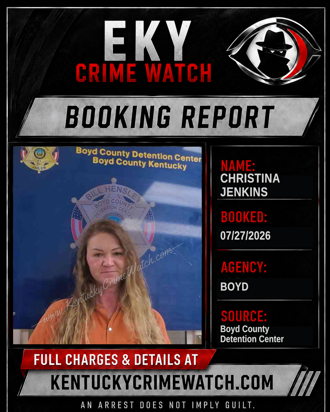 CHRISTINA JENKINS booking image