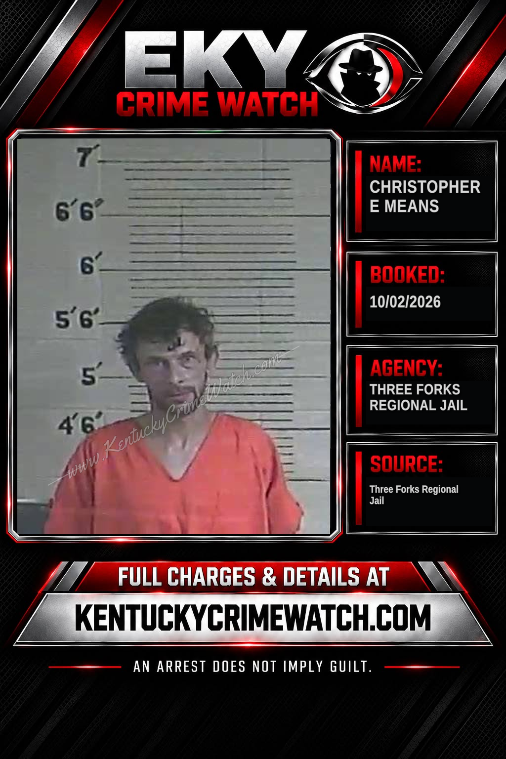 Christopher E Means booking image