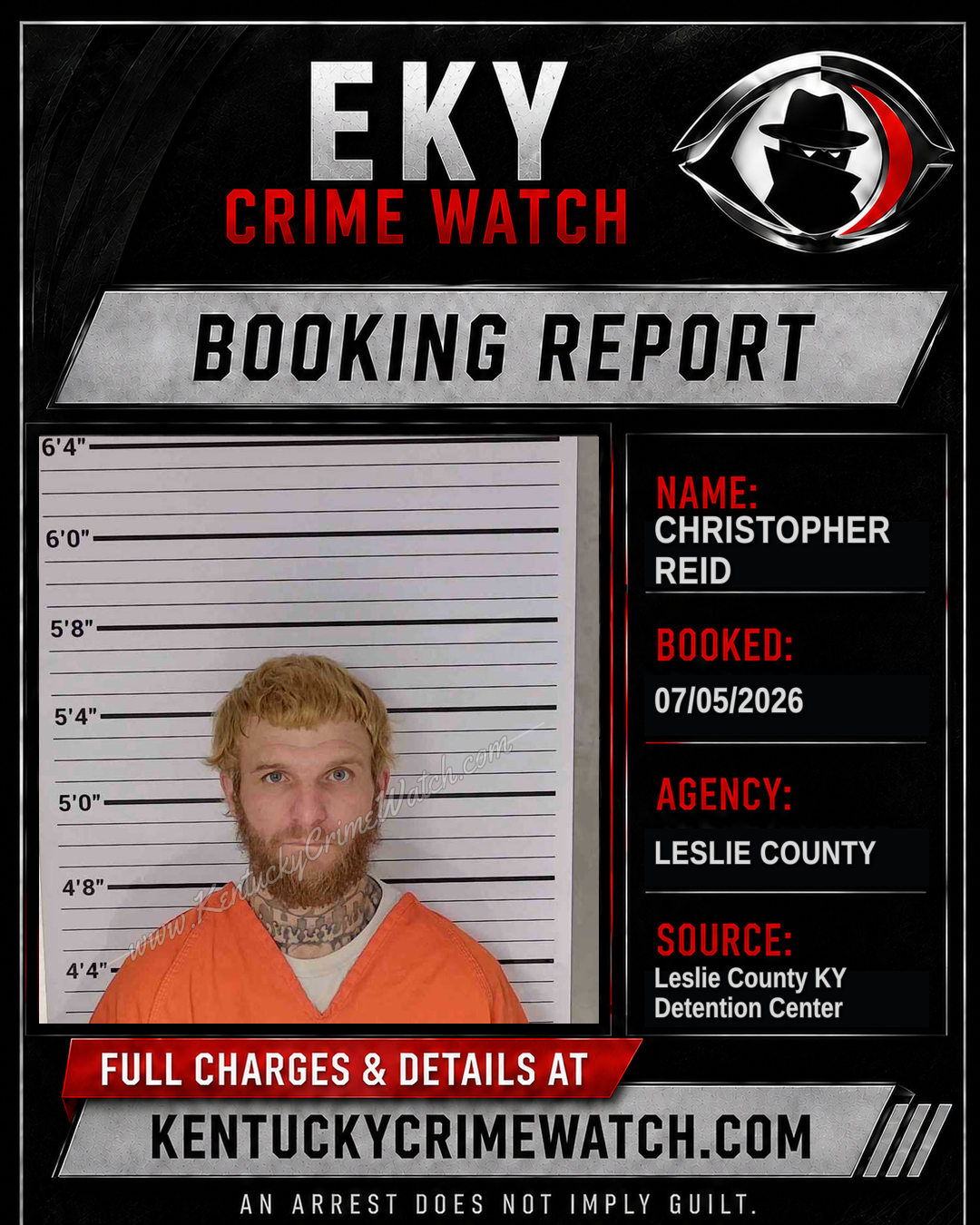 CHRISTOPHER REID booking image