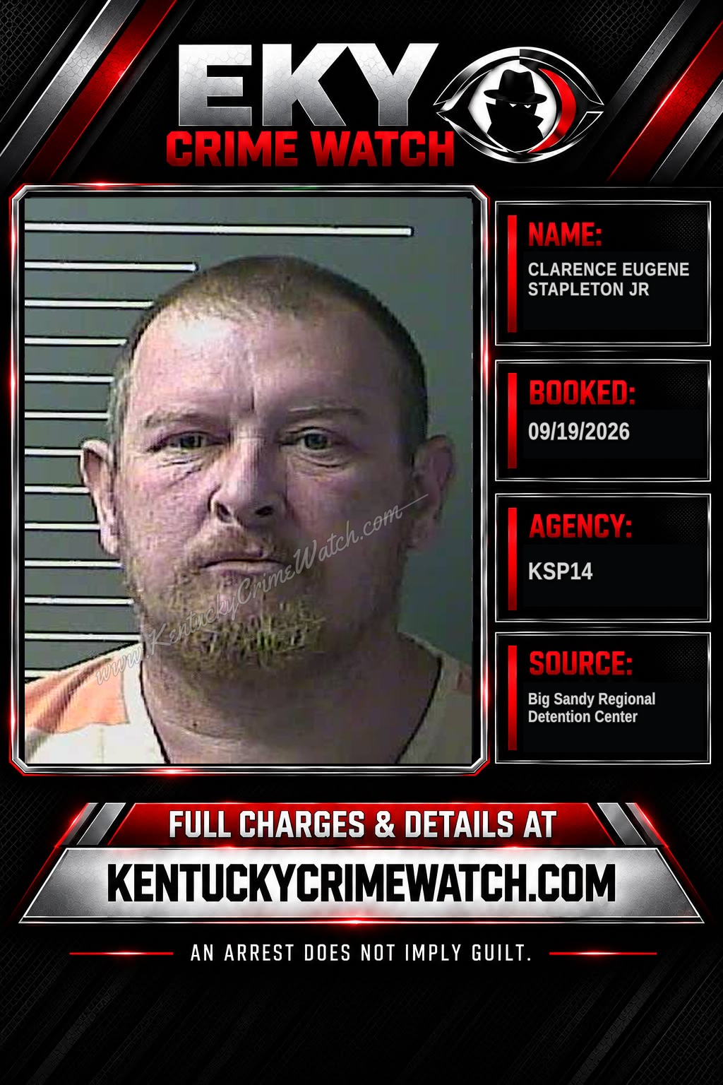 CLARENCE EUGENE STAPLETON JR booking image