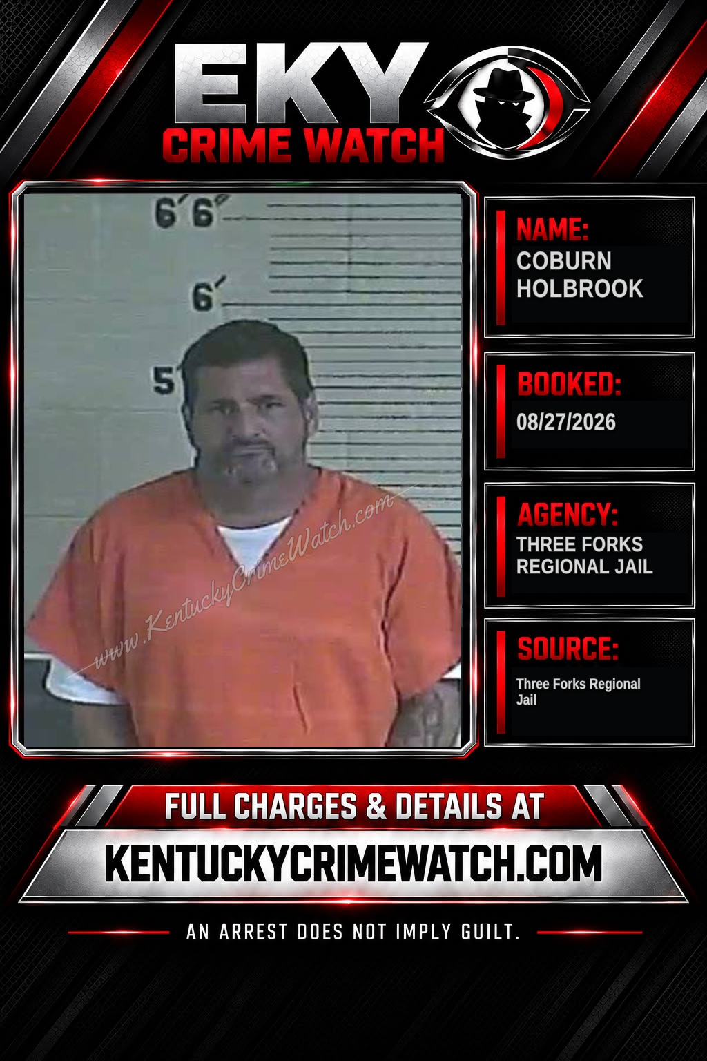 Coburn Holbrook booking report card
