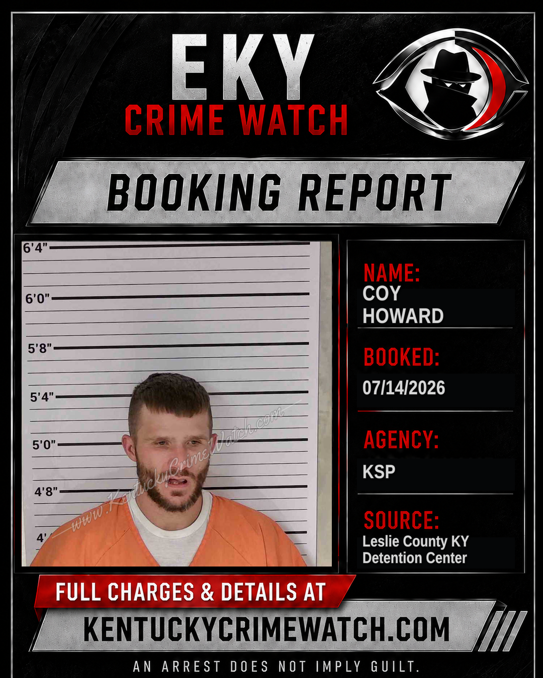 COY HOWARD booking report card