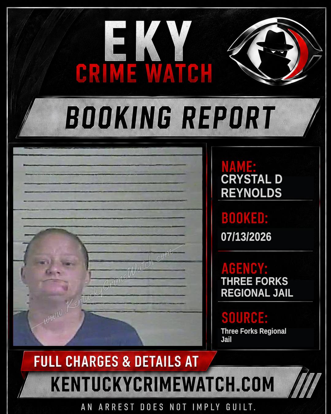 Crystal D Reynolds booking image