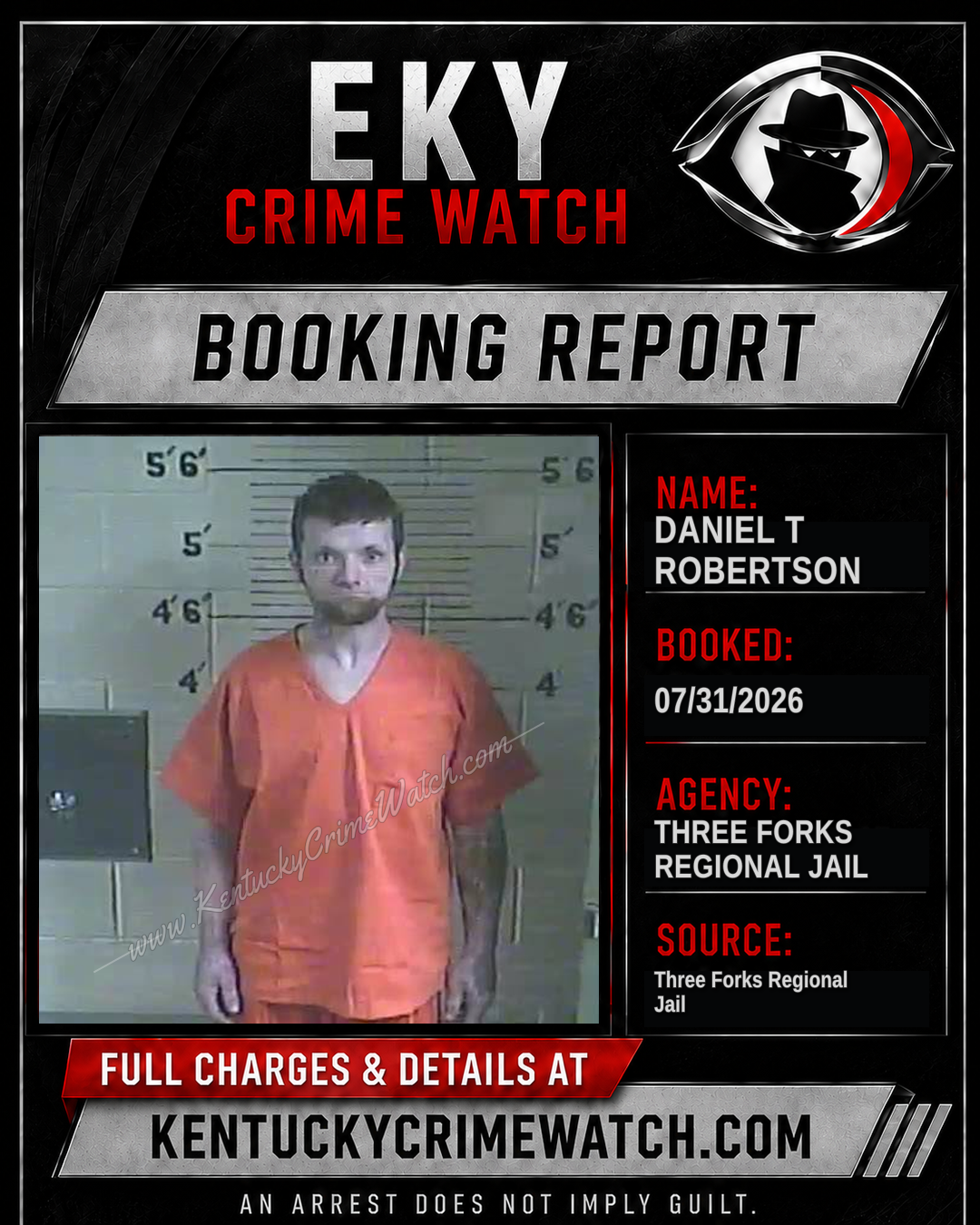 Daniel T Robertson booking image