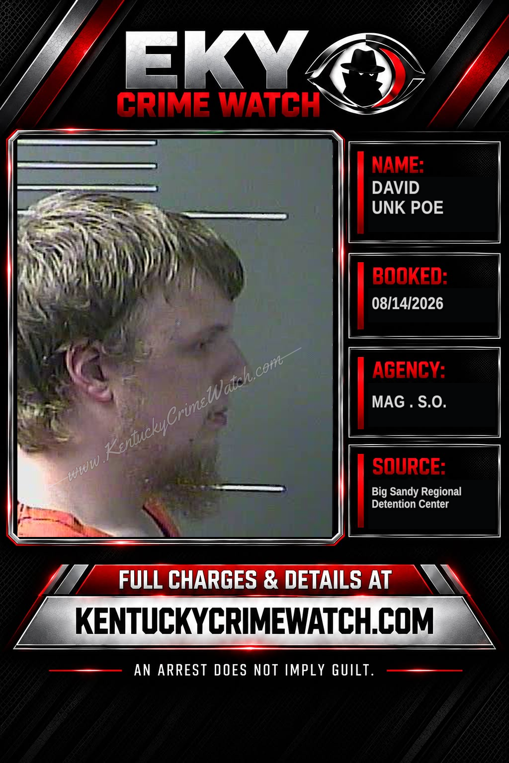 DAVID UNK POE booking image