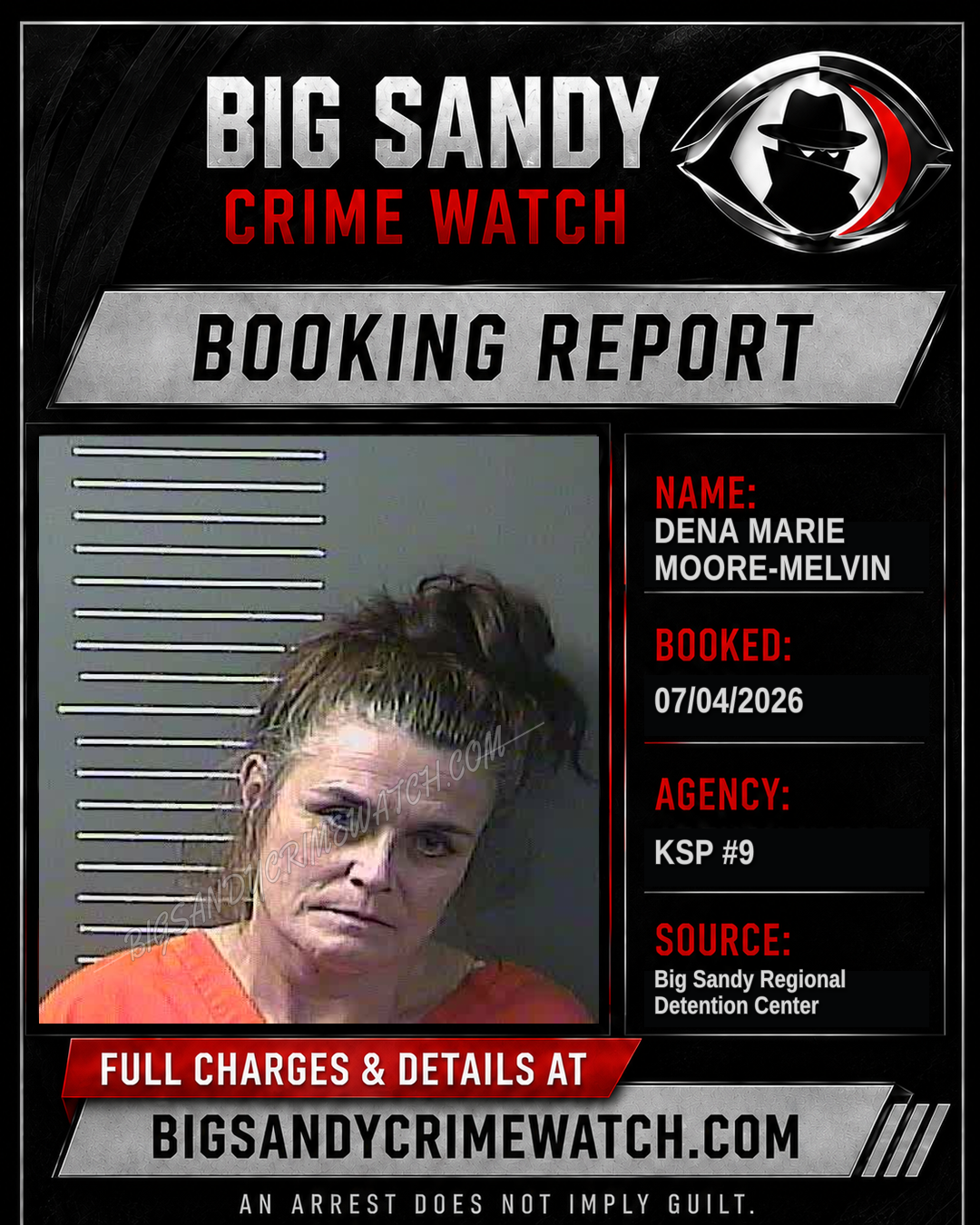 DENA MARIE MOORE-MELVIN booking report card