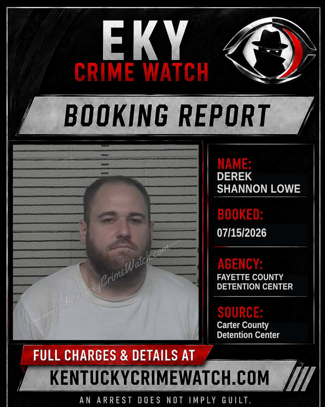 DEREK SHANNON LOWE booking image