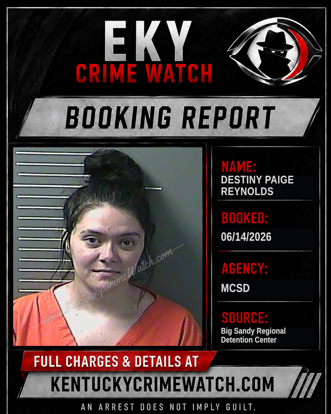 DESTINY PAIGE REYNOLDS booking report card