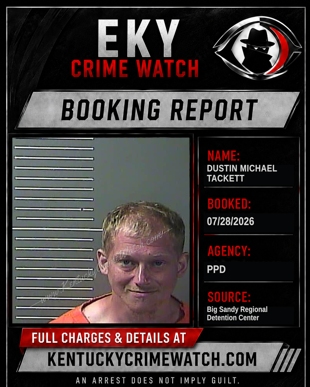 DUSTIN MICHAEL TACKETT booking image