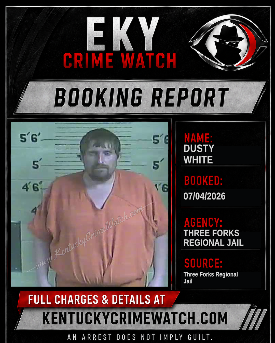 Dusty White booking image