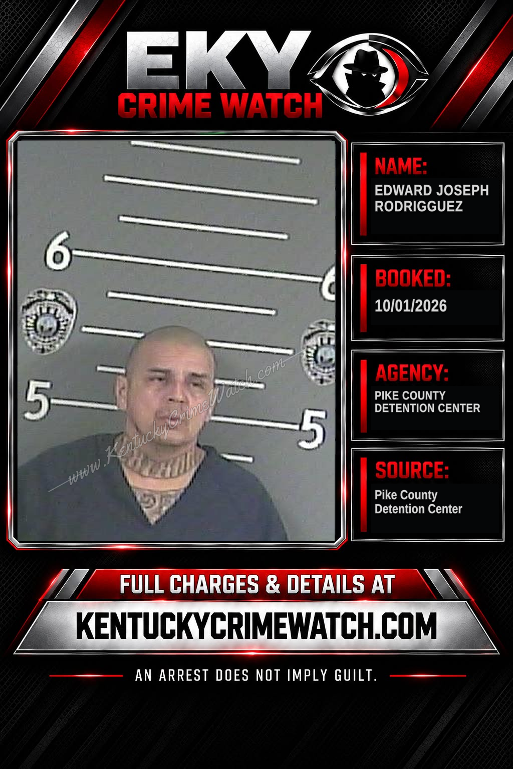 EDWARD JOSEPH RODRIGGUEZ booking report card