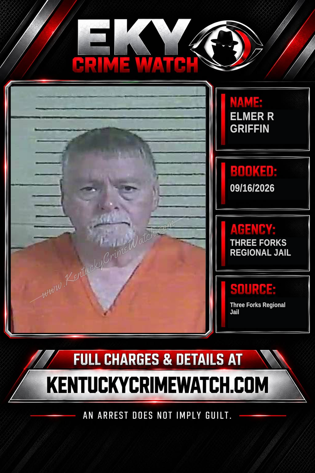 Elmer R Griffin booking report card