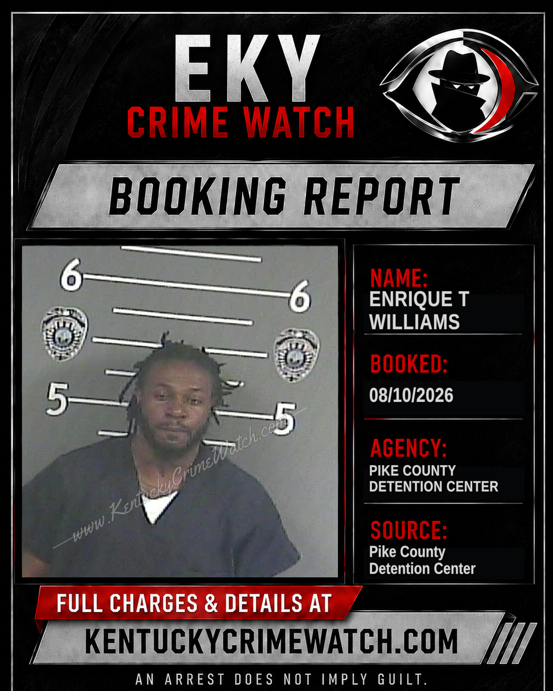 ENRIQUE T WILLIAMS booking report card