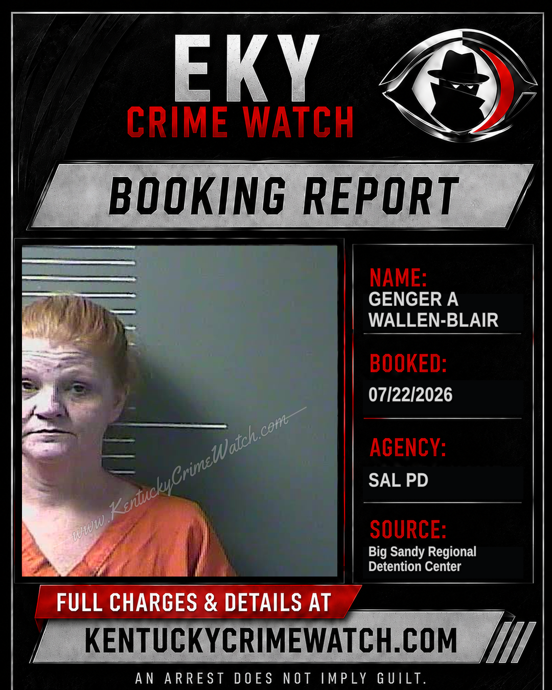 GENGER A WALLEN-BLAIR booking image