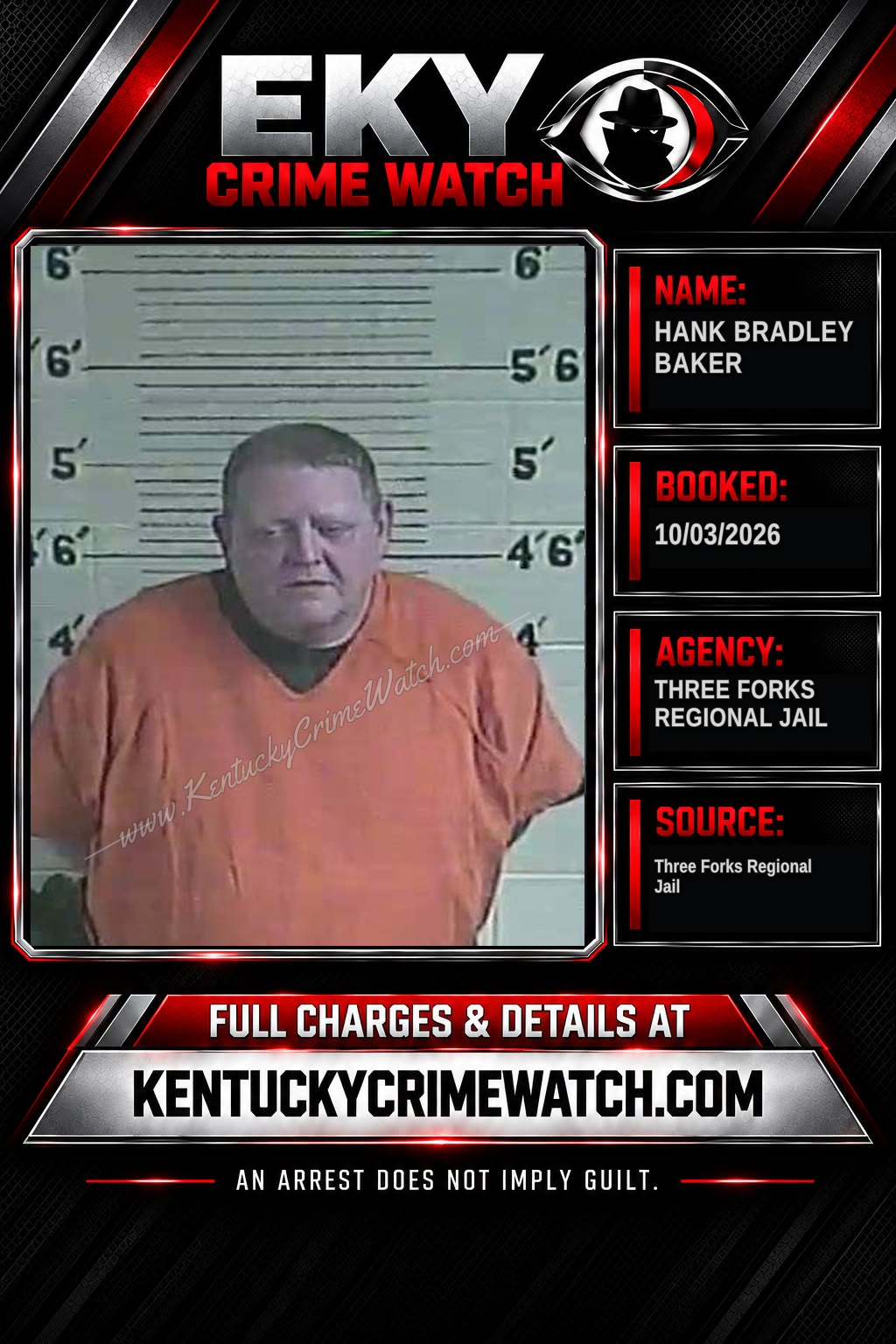 Hank Bradley Baker booking image