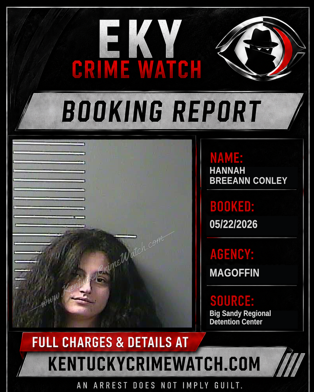 HANNAH BREEANN CONLEY booking report card